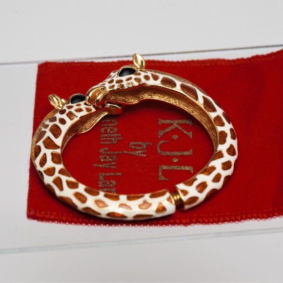 Kenneth Jay Lane Jewelry - Vintage Giraffe Bracelet by Kenneth J Lane in Original Box Collectors Item